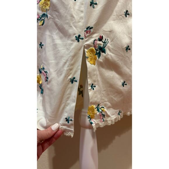 Vintage Y2K Betsey Johnson Babydoll Dress Sz 4 Floral Embroidered Pin Up Lace - Picture 10 of 13